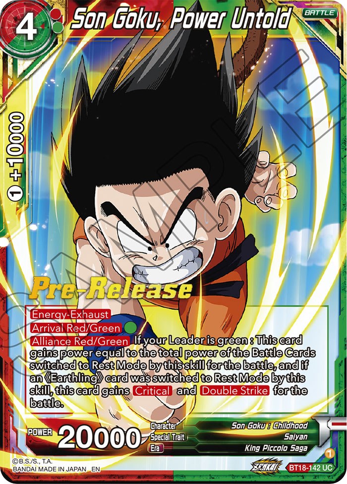 Son Goku, Power Untold (BT18-142) [Dawn of the Z-Legends Prerelease Promos] | Total Play
