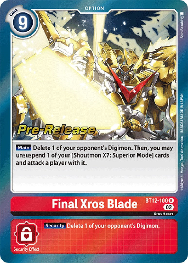 Final Xros Blade [BT12-100] [Across Time Pre-Release Cards] | Total Play