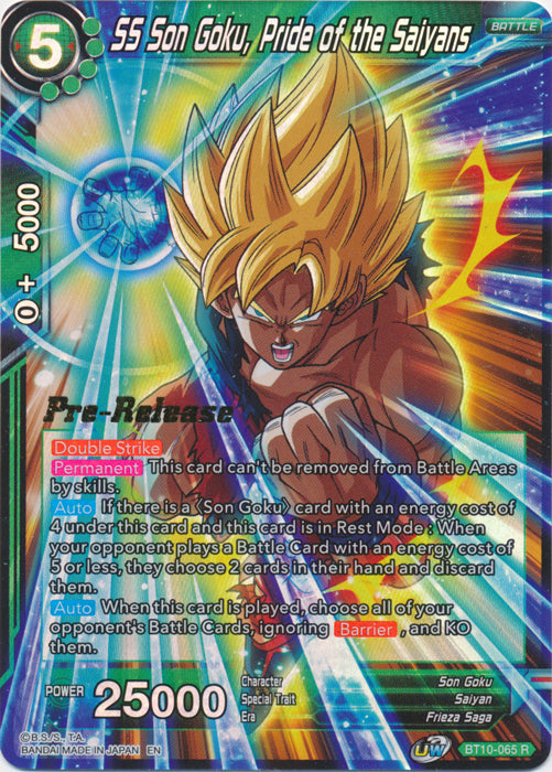 SS Son Goku, Pride of the Saiyans (BT10-065) [Rise of the Unison Warrior Prerelease Promos] | Total Play