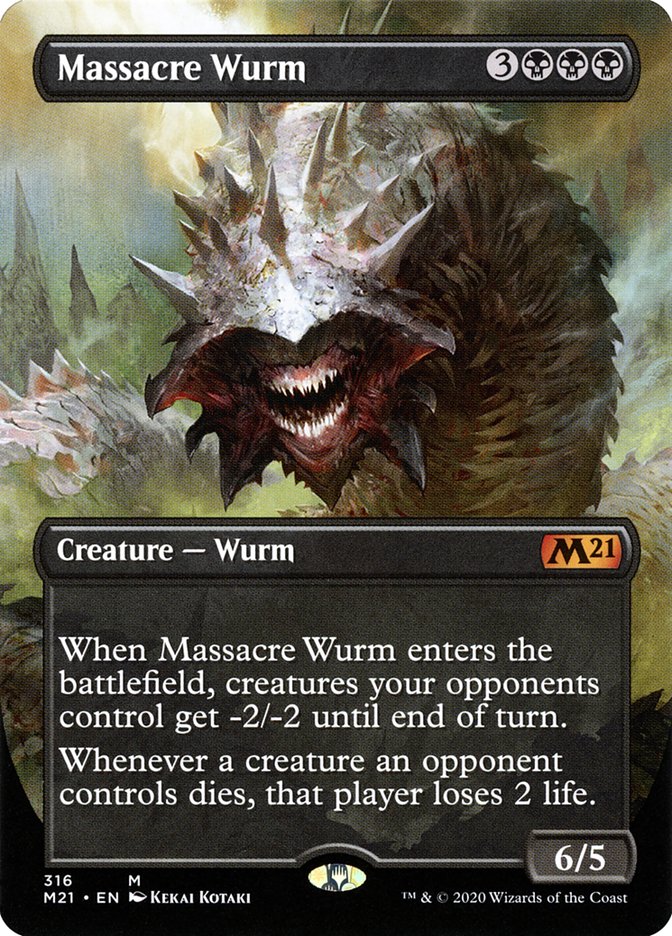 Massacre Wurm (Borderless Alternate Art) [Core Set 2021] | Total Play