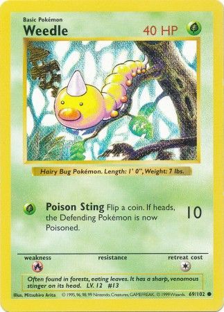 Weedle (69/102) [Base Set Shadowless Unlimited] | Total Play