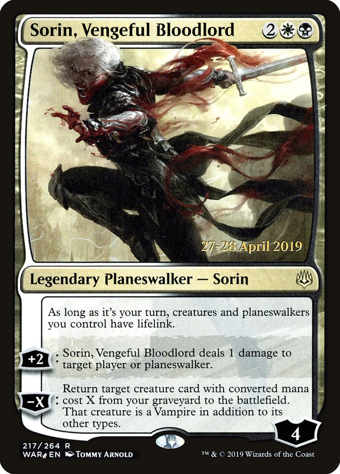 Sorin, Vengeful Bloodlord [War of the Spark Prerelease Promos] | Total Play