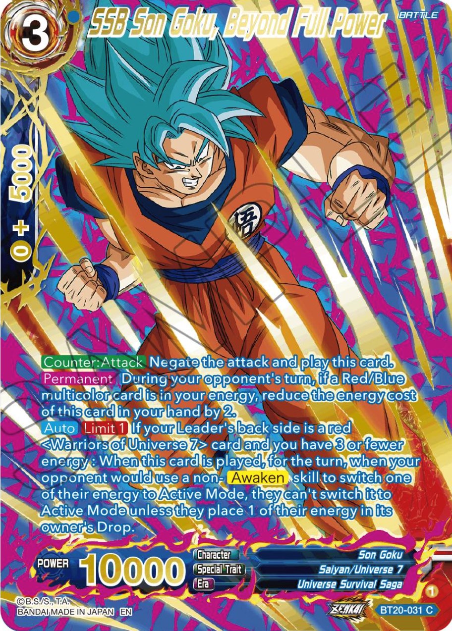 SSB Son Goku, Beyond Full Power (Gold-Stamped) (BT20-031) [Power Absorbed] | Total Play