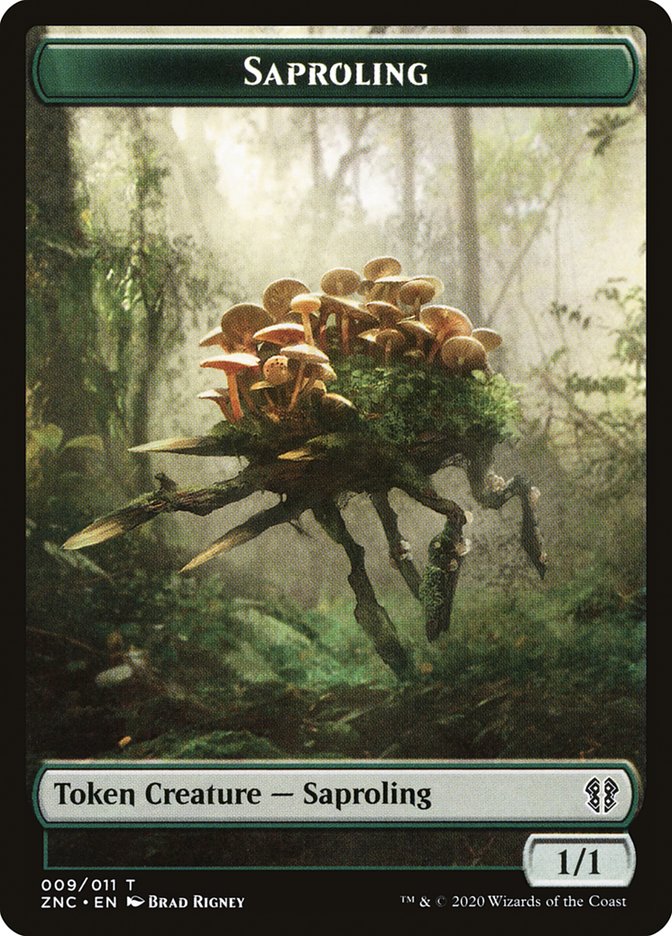 Beast // Saproling Double-Sided Token [Zendikar Rising Commander Tokens] | Total Play