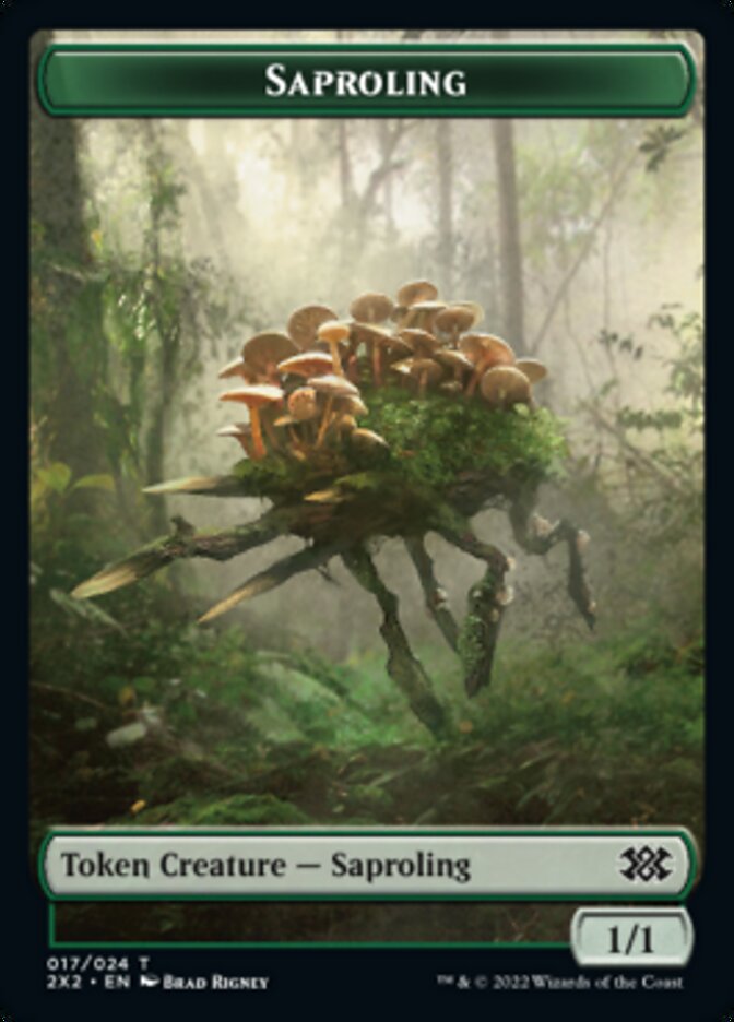 Saproling // Monk Double-Sided Token [Double Masters 2022 Tokens] | Total Play