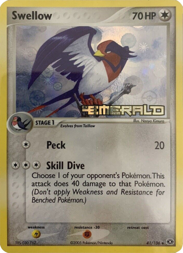 Swellow (41/106) (Stamped) [EX: Emerald] | Total Play