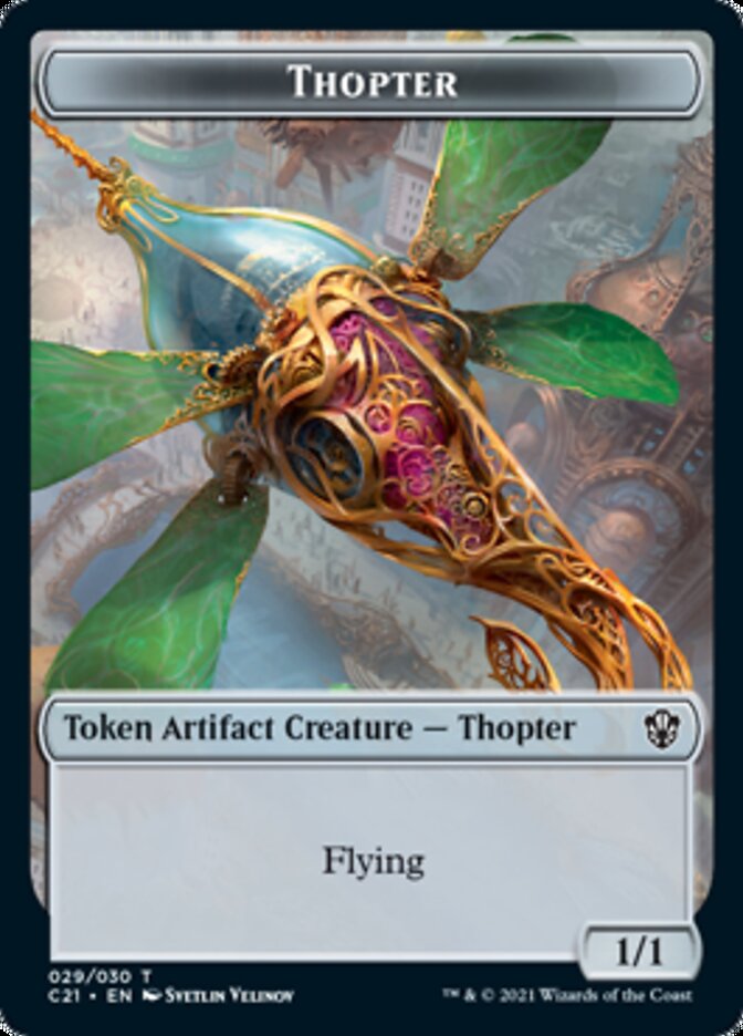 Golem (027) // Thopter Double-Sided Token [Commander 2021 Tokens] | Total Play