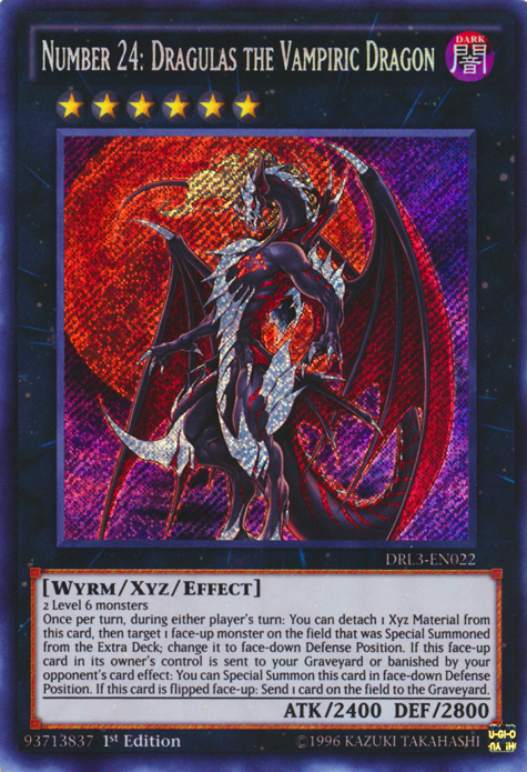 Number 24: Dragulas the Vampiric Dragon [DRL3-EN022] Secret Rare | Total Play