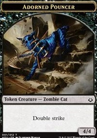 Adorned Pouncer // Warrior Double-Sided Token [Hour of Devastation Tokens] | Total Play