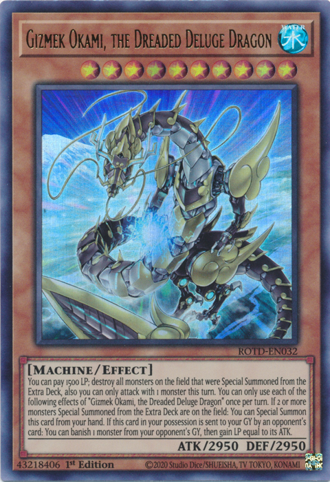 Gizmek Okami, the Dreaded Deluge Dragon [ROTD-EN032] Ultra Rare | Total Play