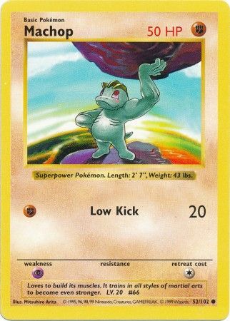 Machop (52/102) [Base Set Shadowless Unlimited] | Total Play