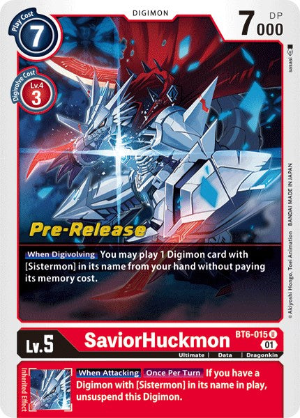 SaviorHuckmon [BT6-015] [Double Diamond Pre-Release Cards] | Total Play