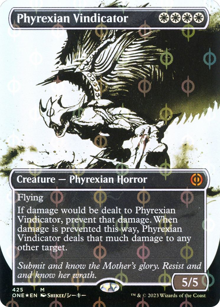 Phyrexian Vindicator (Borderless Ichor Step-and-Compleat Foil) [Phyrexia: All Will Be One] | Total Play