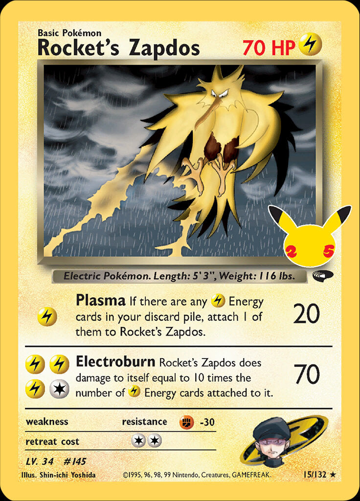 Rocket's Zapdos (15/132) [Celebrations: 25th Anniversary - Classic Collection] | Total Play