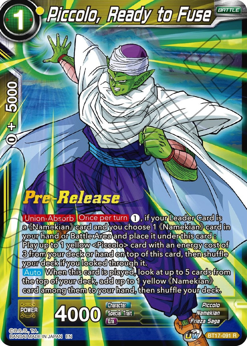 Piccolo, Ready to Fuse (BT17-091) [Ultimate Squad Prerelease Promos] | Total Play