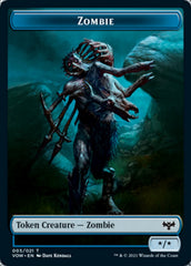 Human (001) // Zombie (005) Double-Sided Token [Innistrad: Crimson Vow Tokens] | Total Play