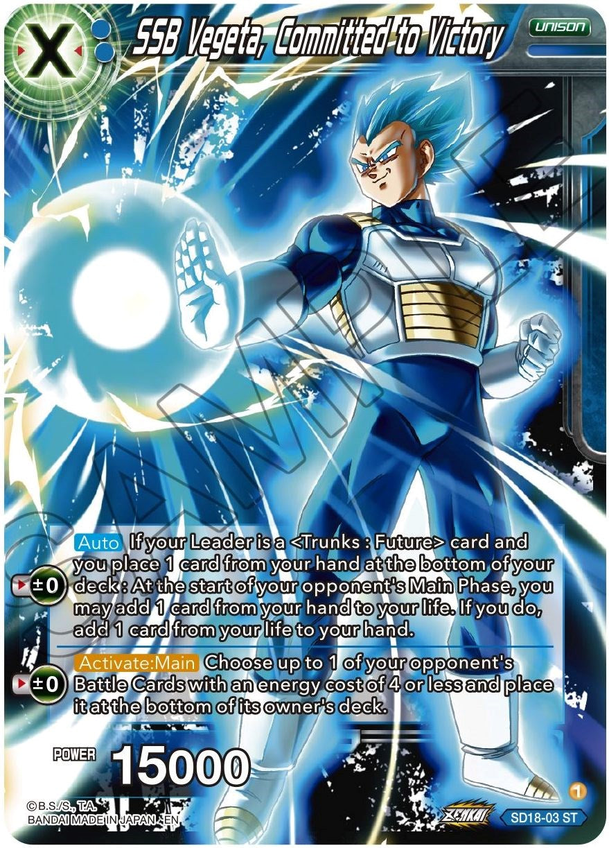 SSB Vegeta, Committed to Victory (SD18-03) [Dawn of the Z-Legends] | Total Play