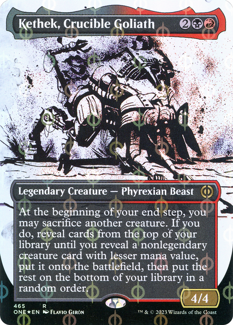 Kethek, Crucible Goliath (Borderless Ichor Step-and-Compleat Foil) [Phyrexia: All Will Be One] | Total Play