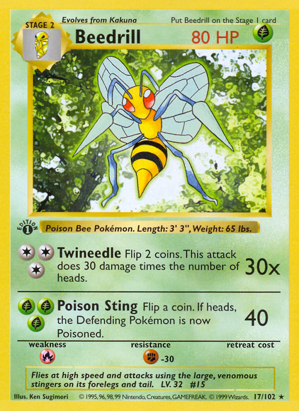 Beedrill (17/102) (Shadowless) [Base Set 1st Edition] | Total Play