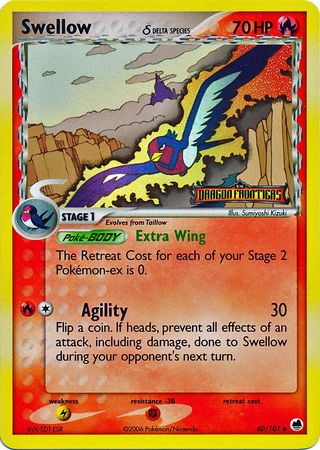 Swellow (40/101) (Delta Species) (Stamped) [EX: Dragon Frontiers] | Total Play