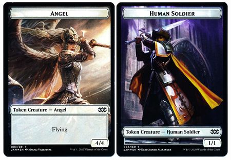 Angel // Human Soldier Double-Sided Token [Double Masters Tokens] | Total Play
