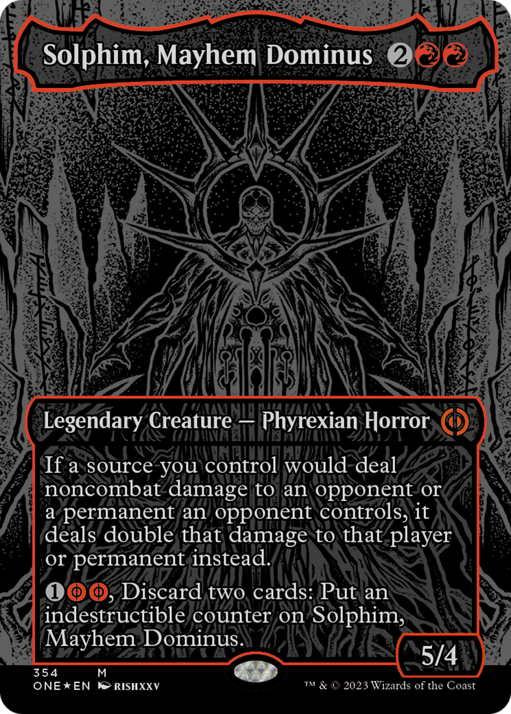 Solphim, Mayhem Dominus (Oil Slick Raised Foil) [Phyrexia: All Will Be One] | Total Play