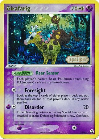 Girafarig (16/92) (Stamped) [EX: Legend Maker] | Total Play