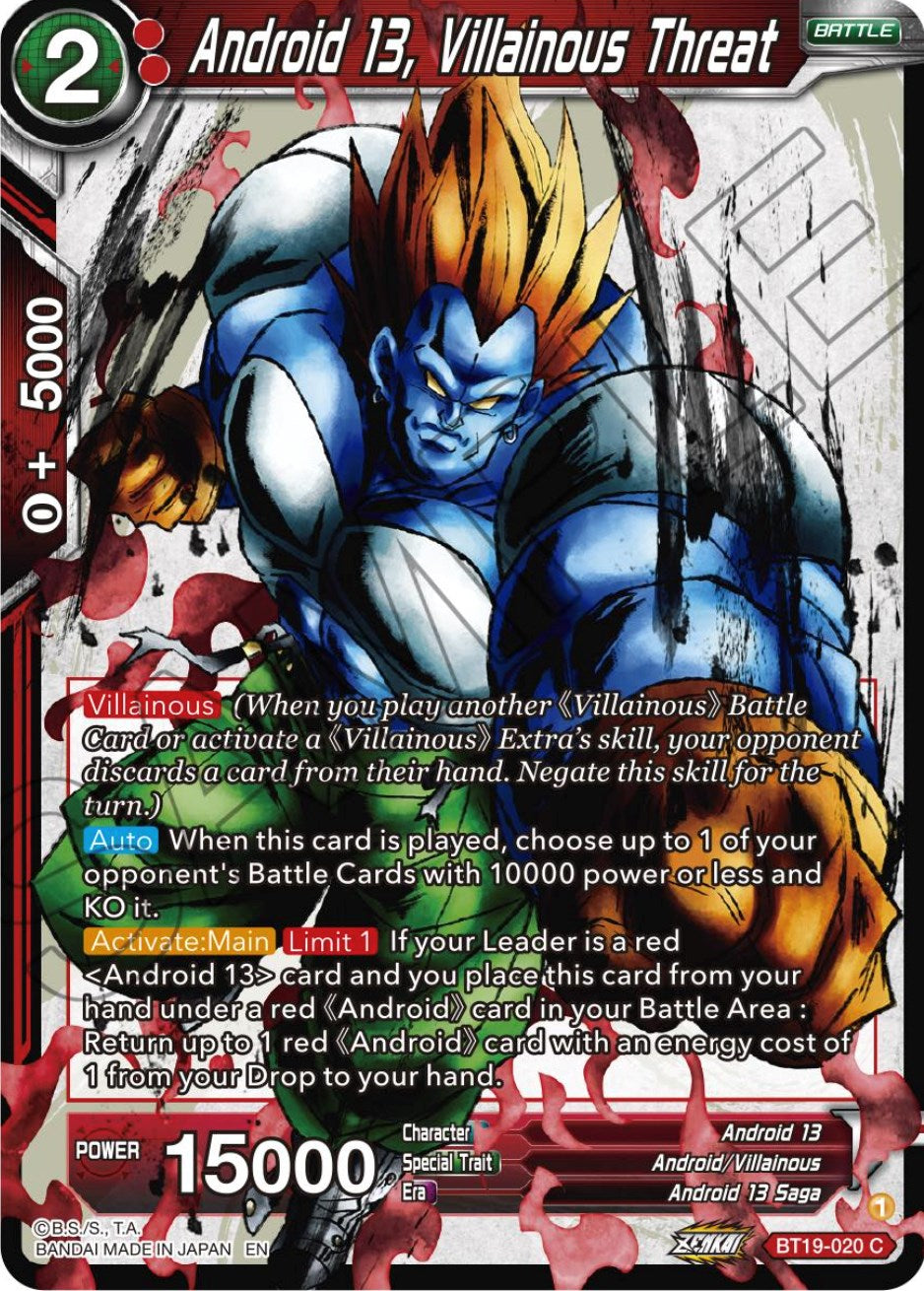Android 13, Villainous Threat (BT19-020) [Fighter's Ambition] | Total Play