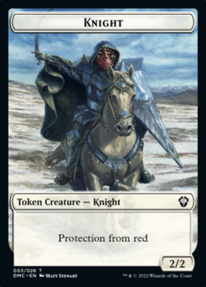 Zombie Knight // Knight Double-Sided Token [Dominaria United Commander Tokens] | Total Play