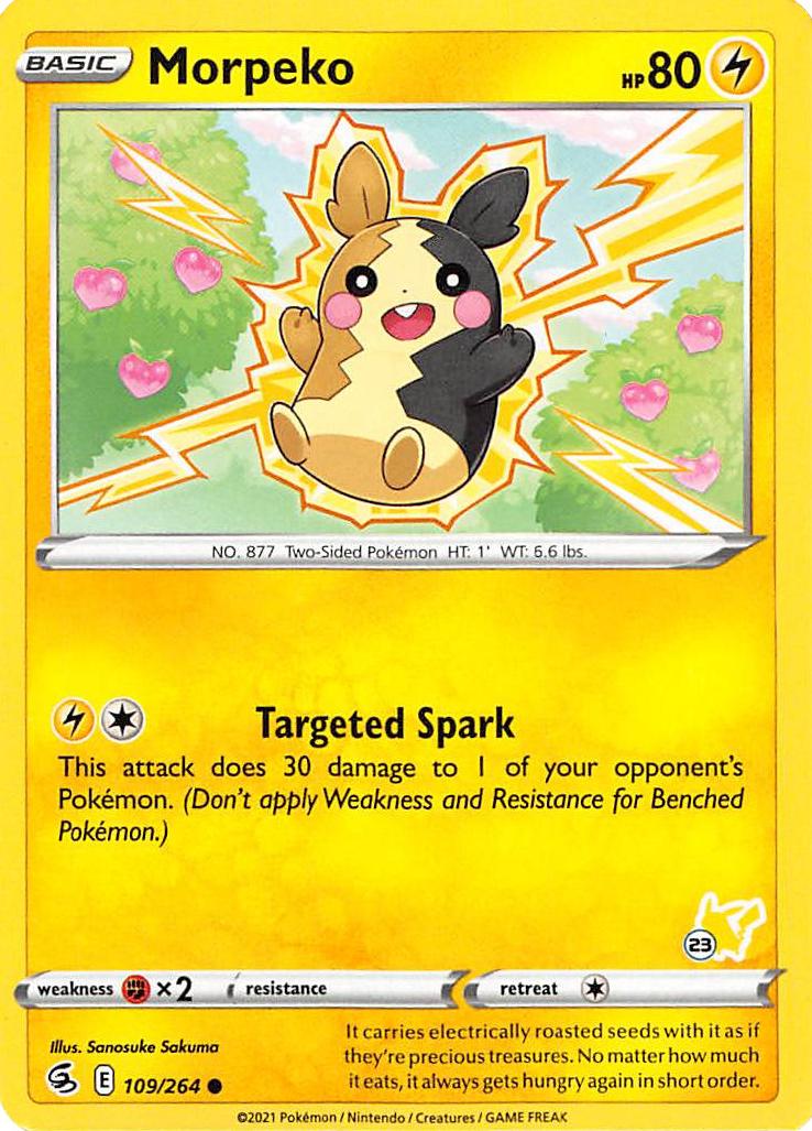 Morpeko (109/264) (Pikachu Stamp #23) [Battle Academy 2022] | Total Play
