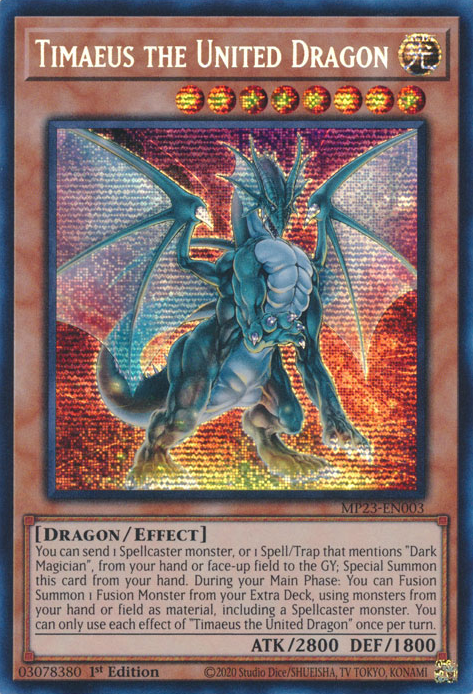 Timaeus the United Dragon [MP23-EN003] Prismatic Secret Rare | Total Play
