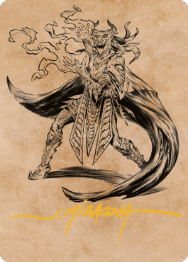 Livaan, Cultist of Tiamat Art Card (Gold-Stamped Signature) [Commander Legends: Battle for Baldur's Gate Art Series] | Total Play