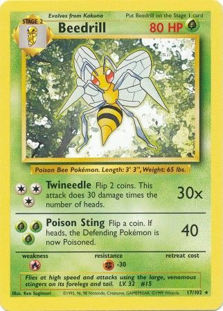 Beedrill (17/102) [Base Set Unlimited] | Total Play