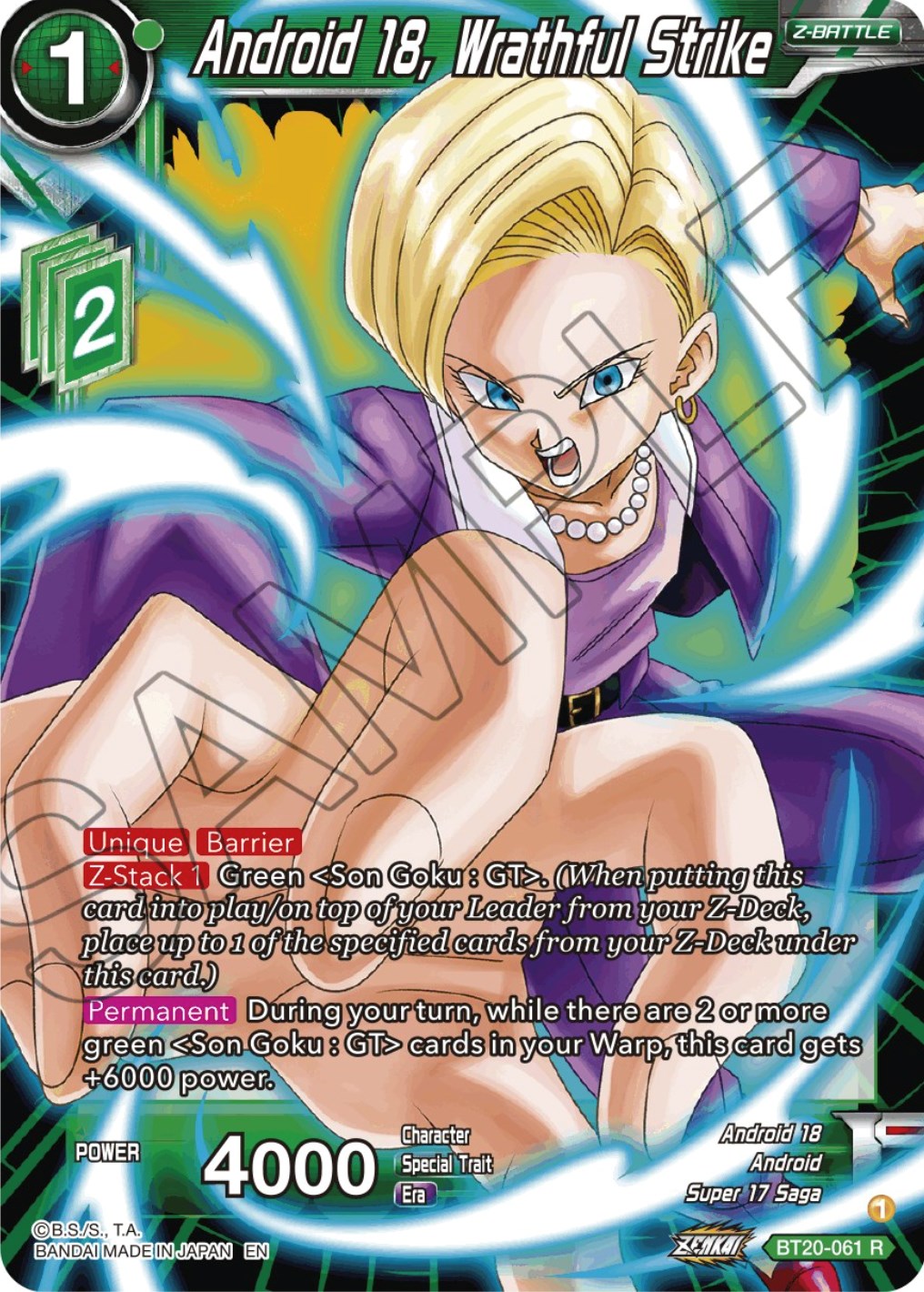 Android 18, Wrathful Strike (BT20-061) [Power Absorbed] | Total Play