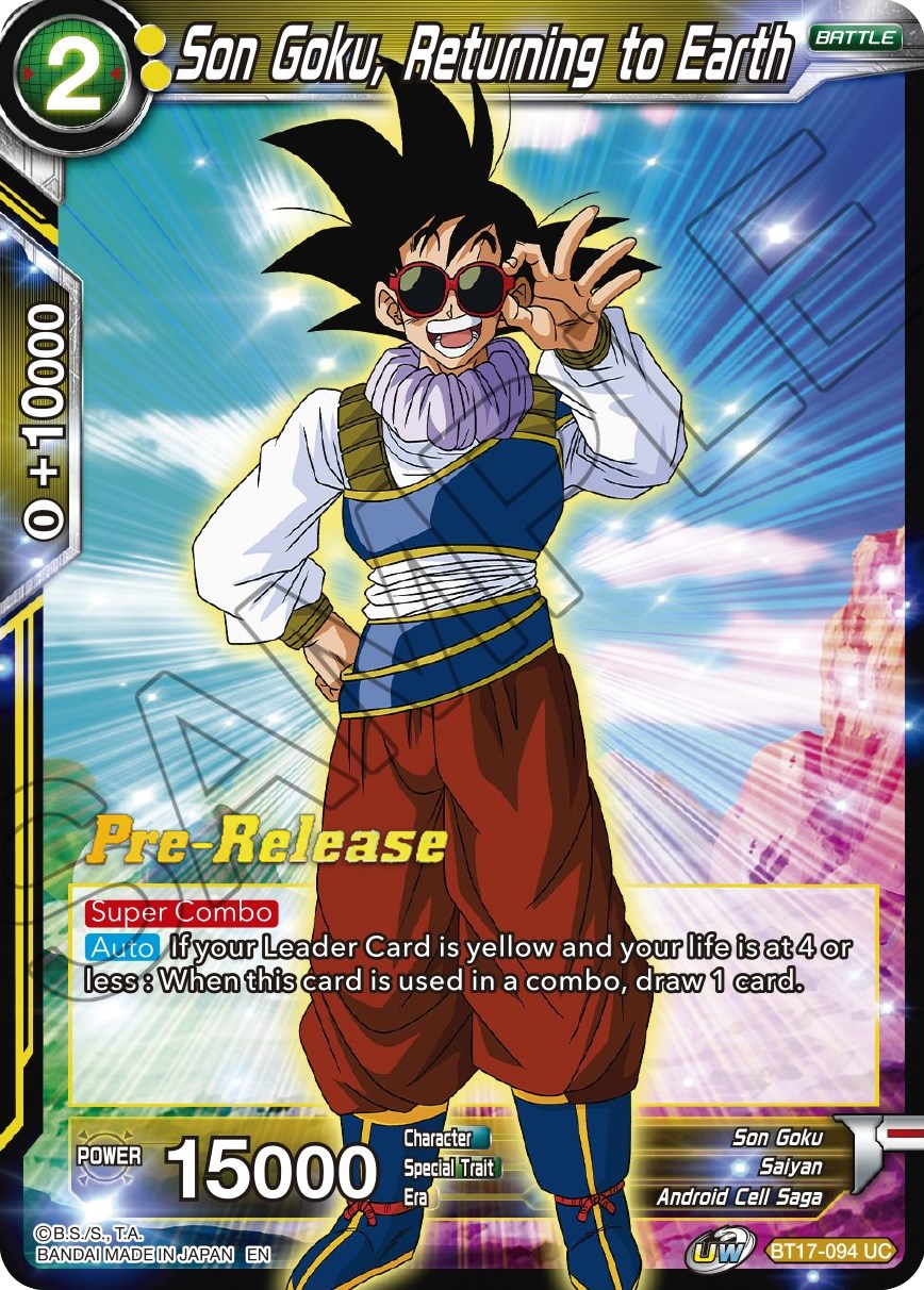 Son Goku, Returning to Earth (BT17-094) [Ultimate Squad Prerelease Promos] | Total Play