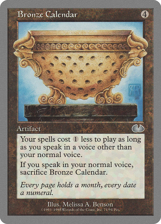 Bronze Calendar [Unglued] | Total Play