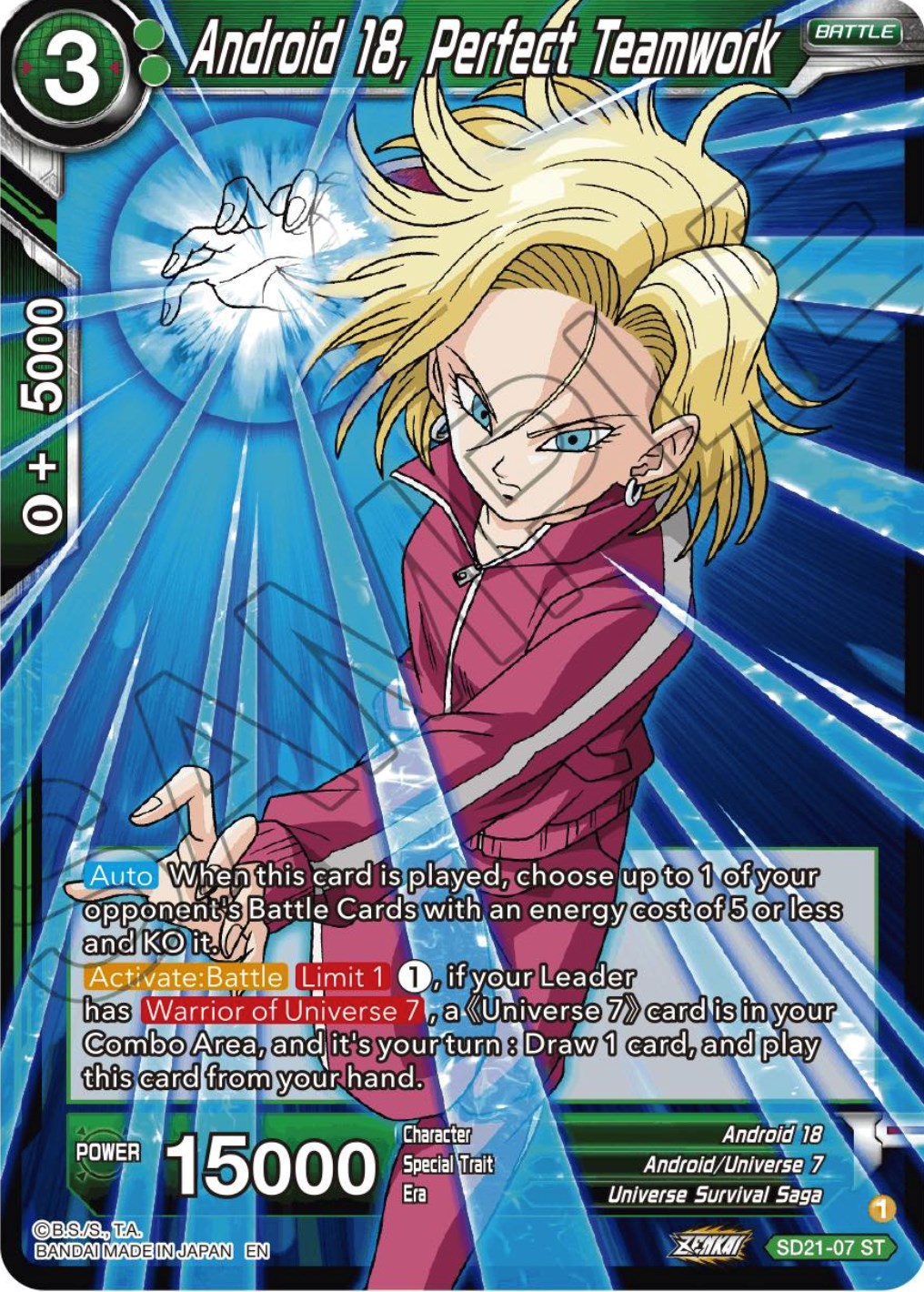 Android 18, Perfect Teamwork (Starter Deck Exclusive) (SD21-07) [Power Absorbed] | Total Play