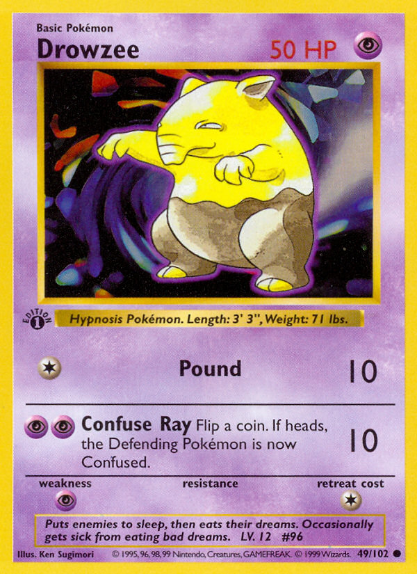 Drowzee (49/102) (Shadowless) [Base Set 1st Edition] | Total Play