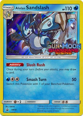 Alolan Sandslash (SM18) (Staff Prerelease Promo) [Sun & Moon: Black Star Promos] | Total Play