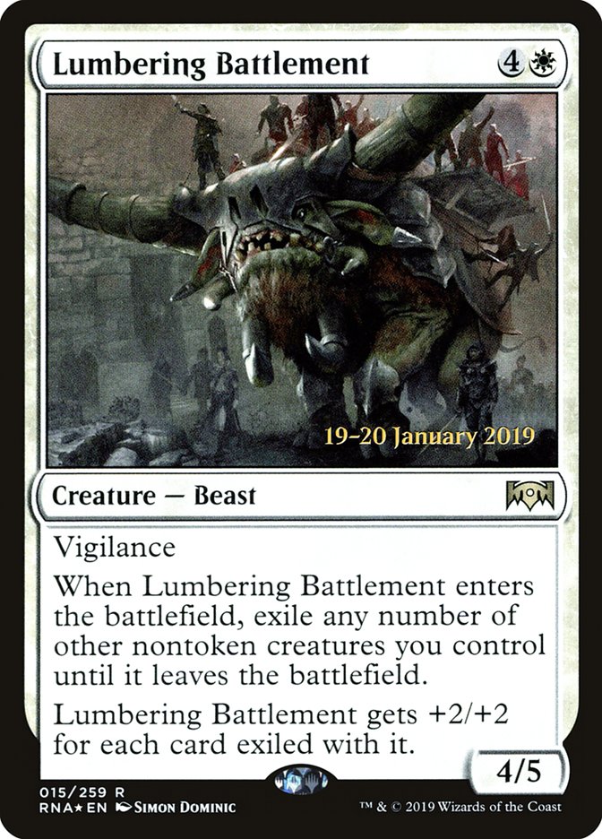 Lumbering Battlement [Ravnica Allegiance Prerelease Promos] | Total Play