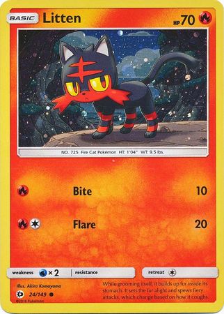 Litten (24/149) (Cosmos Holo) [Sun & Moon: Base Set] | Total Play