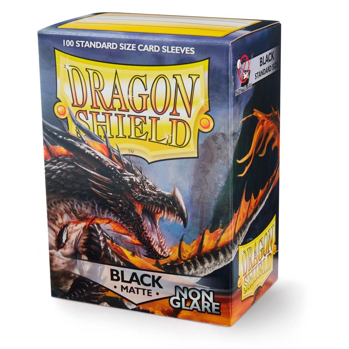 Dragon Shield: Standard 100ct Sleeves - Black (Non-Glare Matte) | Total Play