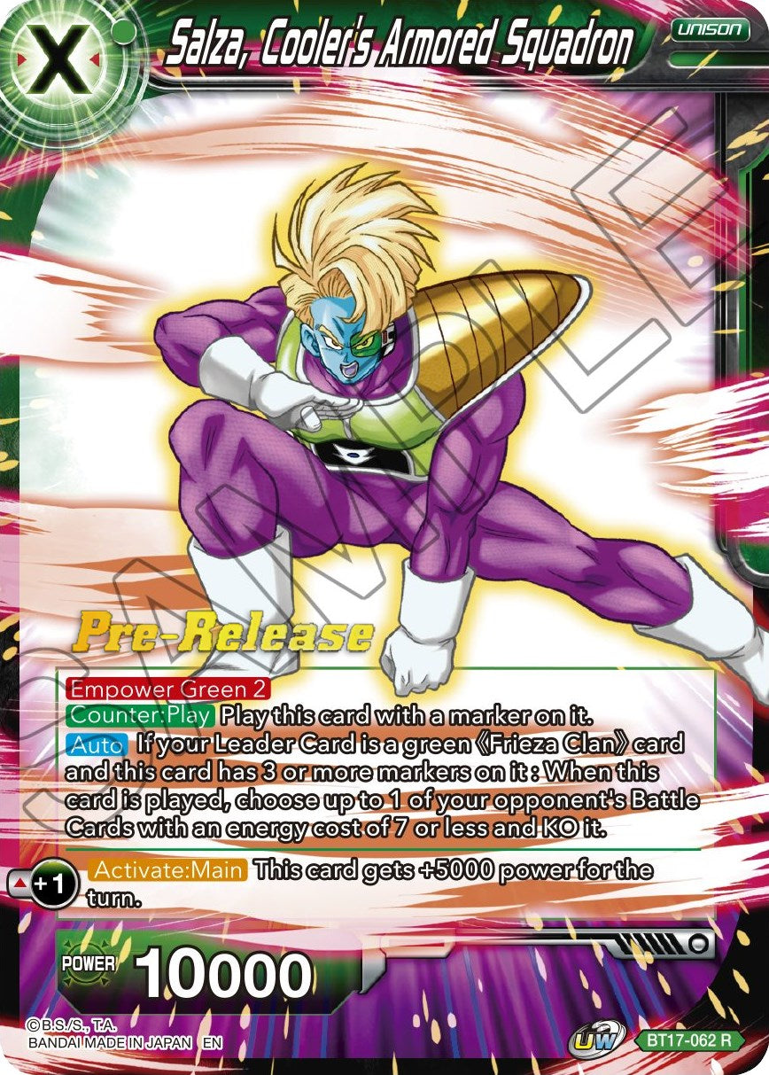 Salza, Cooler's Armored Squadron (BT17-062) [Ultimate Squad Prerelease Promos] | Total Play