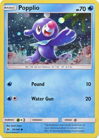 Popplio (39/149) (Cosmos Holo) [Sun & Moon: Base Set] | Total Play