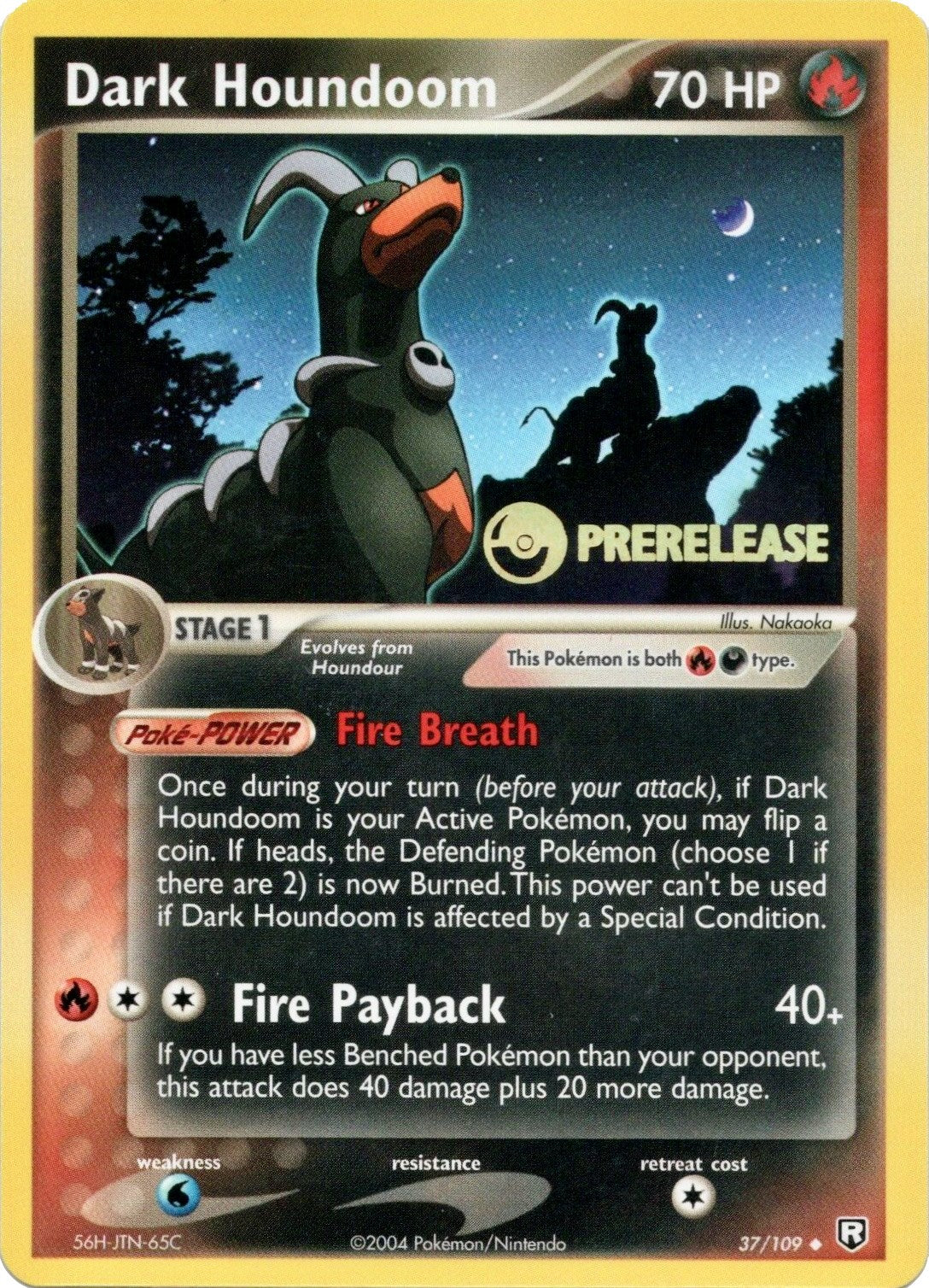 Dark Houndoom (37/109) (Prerelease Promo) [EX: Team Rocket Returns] | Total Play