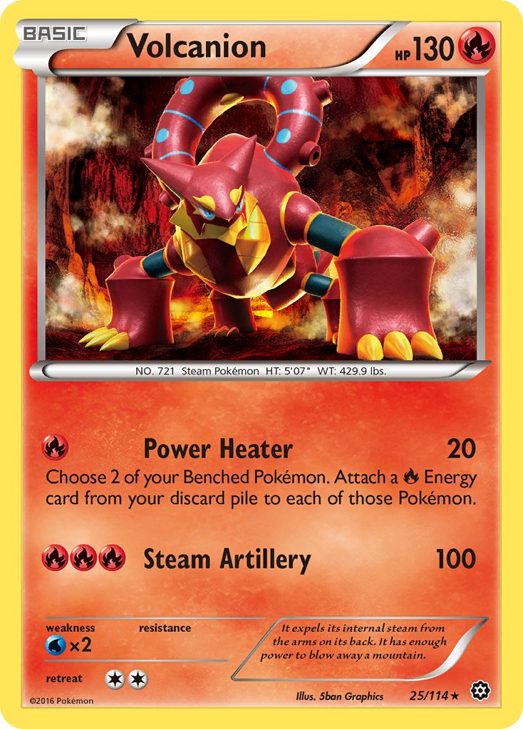 Volcanion (25/114) (Cracked Ice Holo) (Theme Deck Exclusive) [XY: Steam Siege] | Total Play