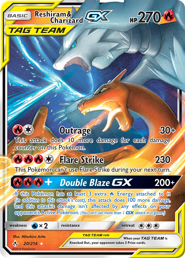 Reshiram & Charizard GX (20/214) [Sun & Moon: Unbroken Bonds] | Total Play