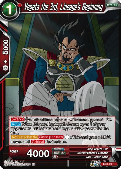 Vegeta the 3rd, Lineage's Beginning (EB1-009) [Battle Evolution Booster] | Total Play