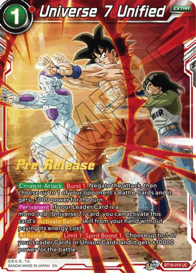 Universe 7 Unified (BT16-019) [Realm of the Gods Prerelease Promos] | Total Play