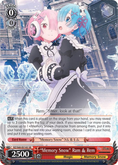 "Memory Snow" Ram & Rem (RZ/S68-E014S SR) [Re:ZERO Memory Snow] | Total Play